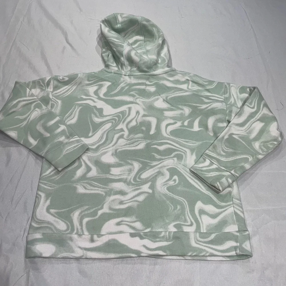 Adidas Kids Mint Green Marble Swirl Logo Hoodie Sweatshirt Size M 10/12